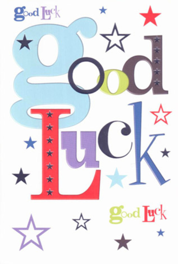 Infused with the vibrant rhythms of Lewisham life, this luck-themed card becomes a visual and emotional celebration. Each letter in the message is brimming with personality: the 'G' spreads in wide strokes of soft blue, while slim lines of jet, pops of candy red, and energetic starbursts in every colour light up the composition. The playful scatter of violet, emerald, and lemon stars upon fresh white space gives the sense of a festive parade down Lewisham High Street. The negative space is as uplifting and modern as the newly renovated parks, inviting each shade and shape to dance unobstructed. It's easy to imagine this card being passed amid laughter and applause at a local gathering, a tangible token of belief in someone's dreams-whether for a university offer, performance, or new beginning. The cardstock feels velvety and rich, lending a joyful tactility akin to receiving a hand-delivered bouquet-a true talisman of hope and friendship.
