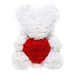 WHITE AND RED ROSE BEAR